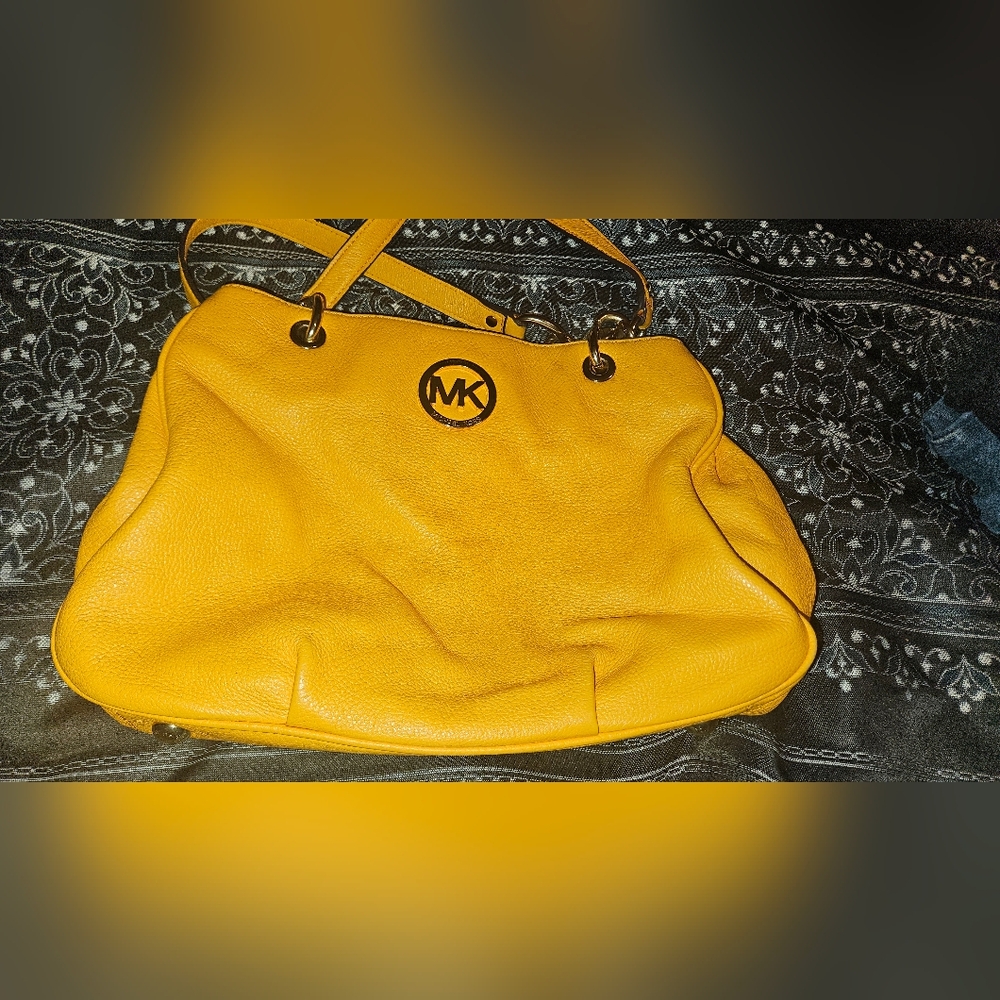 Michael Kors Yellow Leather Tote Bag